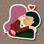 Valentine's day theme love couple elements vector N21