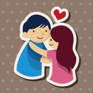 Valentine's day theme love couple elements vector N22