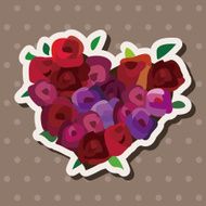 Valentine's day theme heart shaped flower elements vector N4