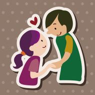 Valentine's day theme love couple elements vector N23