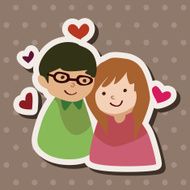 Valentine's day theme love couple elements vector N24