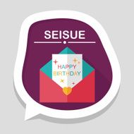 Happy birthday card flat icon with long shadow eps10 N18