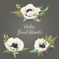 Set of floral elements for design N3