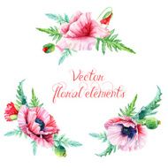 Set of floral elements for design N4