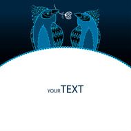 Greeting card with blue birds in love