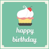 happy birthday cup cake card