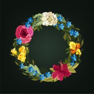 O letter Flower capital alphabet Colorful font Uppercase N2