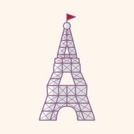 Eiffel Tower theme elements vector eps N7