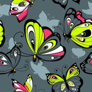 Flying butterflies seamless pattern N3