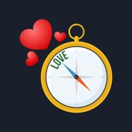 Compass points to love Flat design N2