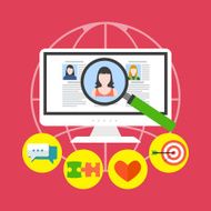 Online dating service concept Flat design N2