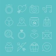 valentine's day line icon set N9