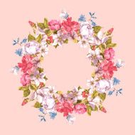 Invitation Card with Floral Wreath