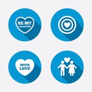 Valentine day love icons Target aim with heart N18