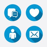 Social media icons Chat speech bubble and Mail N10