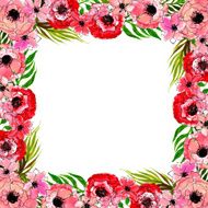 floral frame with pink flowers N3