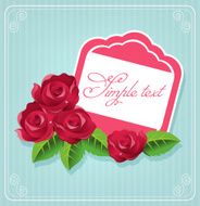 Vector rose postcard illustration