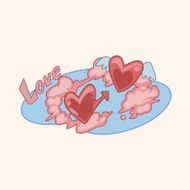 Valentine's Day love heart theme elements N19