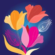 beautiful bouquet of tulips