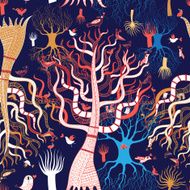 pattern beautiful magical trees N2