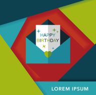 Happy birthday card flat icon with long shadow eps10 N20