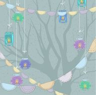 Romantic vector card Wedding Theme