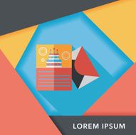 Happy birthday card flat icon with long shadow eps10 N24