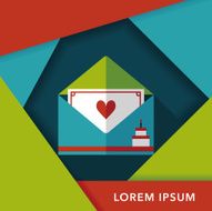 Happy birthday card flat icon with long shadow eps10 N25