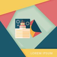 Happy birthday card flat icon with long shadow eps10 N28