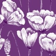 Purple and white poppy pattern N2