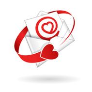 Vector Love mail open letter illustration