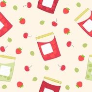 Jars with jam seamless pattern N2