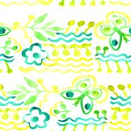 Vector watercolor pattern Abstract floral background Seamless N2