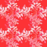 Delicate watercolor pattern with leaves N2