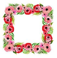 floral frame with pink flowers N6