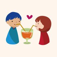 Valentine's day theme love couple elements vector N25
