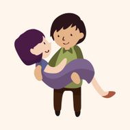 Valentine's day theme love couple elements vector N26