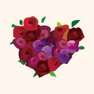 Valentine's day theme heart shaped flower elements vector N5
