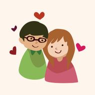 Valentine's day theme love couple elements vector N30
