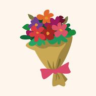 Bouquet of flowers flat icon elements background eps10 N4