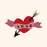 Valentine's Day love heart flat icon elements background eps10 N2