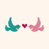 Valentine's Day lover bird flat icon elements background eps10 N4