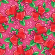 Red Valentines day seamless background