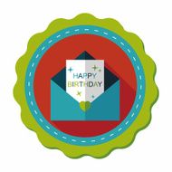 Happy birthday card flat icon with long shadow eps10 N31
