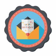 Happy birthday card flat icon with long shadow eps10 N32