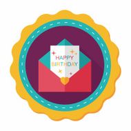 Happy birthday card flat icon with long shadow eps10 N33