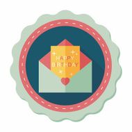 Happy birthday card flat icon with long shadow eps10 N34