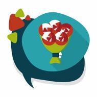 Valentine's Day flower flat icon with long shadow eps10 N16