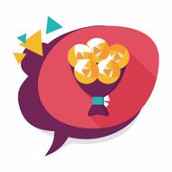 Valentine's Day flower flat icon with long shadow eps10 N18