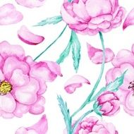 Pink rose watercolor pattern N2